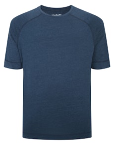 Bigdude Kontrast-Flatlock-T-Shirt aus dunklem Denim
