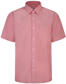 Bigdude Summer Cotton Short Sleeve Shirt Red Tall