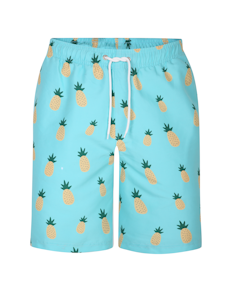 Bigdude Pineapple Print Swim Shorts Turquoise