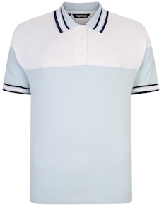 Bigdude Cut & Sew Pique Polo Shirt Light Blue Tall