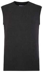 Bigdude Plain Sleeveless T-Shirt Charcoal Tall