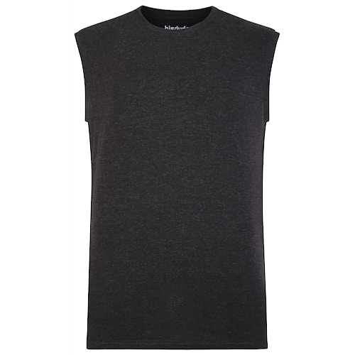 Bigdude Plain Sleeveless T-Shirt Charcoal Tall