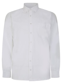 Bigdude Button Down Oxford Long Sleeve Shirt White Tall