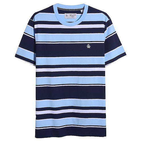 Original Penguin Multi Stripe Jersey Cotton T Shirt Blue BigDude