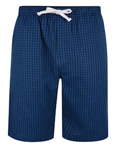 Bigdude karierte Pyjama Shorts Blau/Marineblau