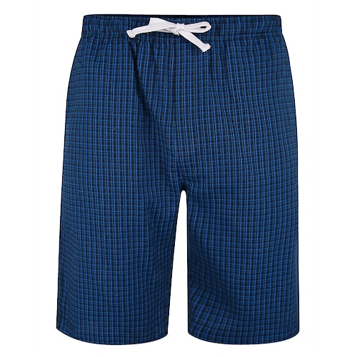 Bigdude Woven Check Pyjama Shorts Blue/Navy