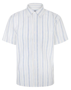 Bigdude Lightweight Short Sleeve Striped Shirt Blue
