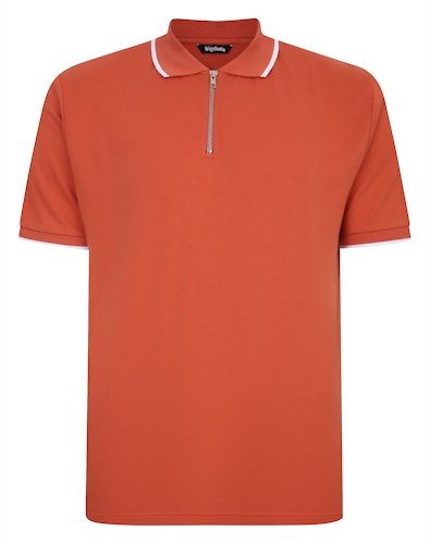 Bigdude Zipped Polo Shirt Orange Tall