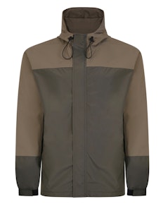 Bigdude Contrast Panel Showerproof Hooded Jacket Khaki