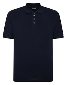 Bigdude – Poloshirt mit Druckknopfverschluss, Marineblau