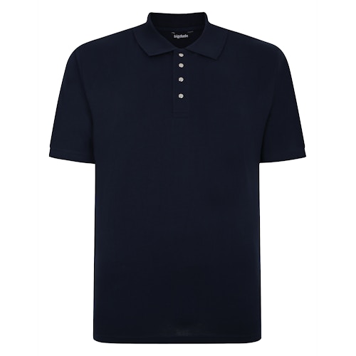 Bigdude – Poloshirt mit Druckknopfverschluss, Marineblau