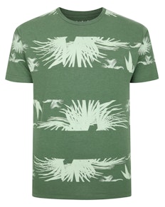 Bigdude Palm Trees Print T-Shirt Deep Green Tall
