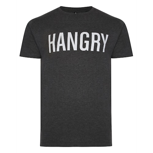 Bigdude Hangry Print T-Shirt Charcoal Marl