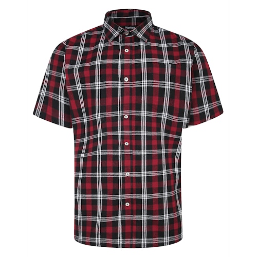 Bigdude Short Sleeve Check Shirt Red
