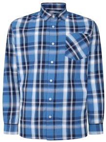 Bigdude Long Sleeve Check Shirt Blue