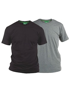 D555 Fenton 2er-Pack T-Shirts in Grau und Schwarz