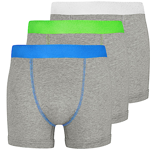 Bigdude 3 Pack Contrast Boxer Shorts Charcoal
