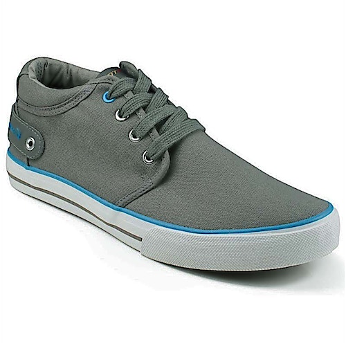 Front Reef Canvas Lace Up Trainers Grey