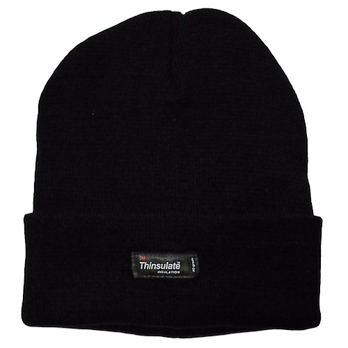 Thinsulate Black Smooth Knit Hat