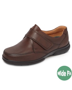 DB Shoes Havant Wide Fit Leather Brown Shoe