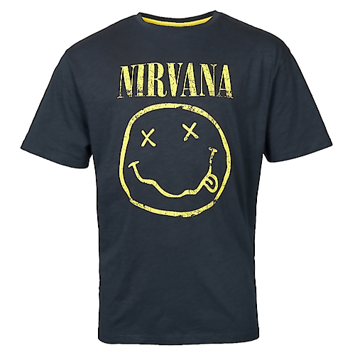 Replika Nirvana Print T-Shirt Schwarz