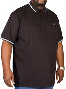 Bigdude Tipped Polo Shirt Black/Blue Tall