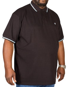 Bigdude Tipped Polo Shirt Black/Blue Tall
