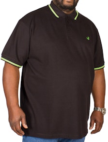Bigdude Tipped Polo Shirt Black/Green Tall