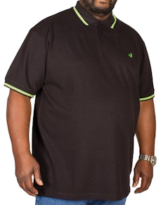 Bigdude Tipped Polo Shirt Black/Green Tall