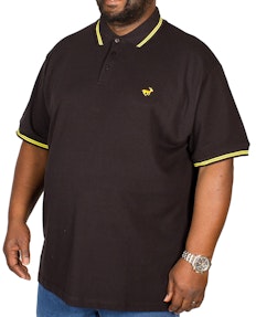 Bigdude Tipped Polo Shirt Black/Yellow Tall
