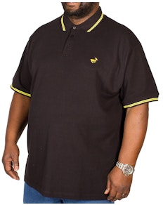 Bigdude Tipped Polo Shirt Black/Yellow Tall