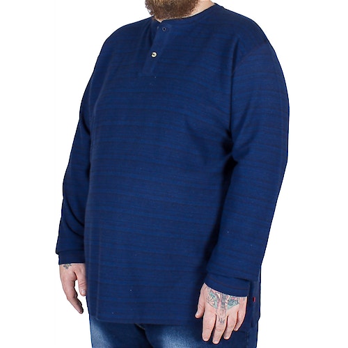 D555 T-Shirt Knopfkragen Blau