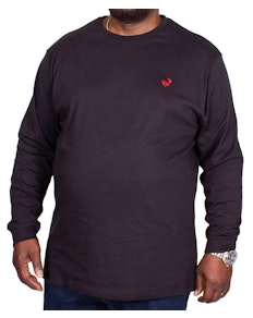 Bigdude Long Sleeve Crew Neck T-Shirt Black Tall