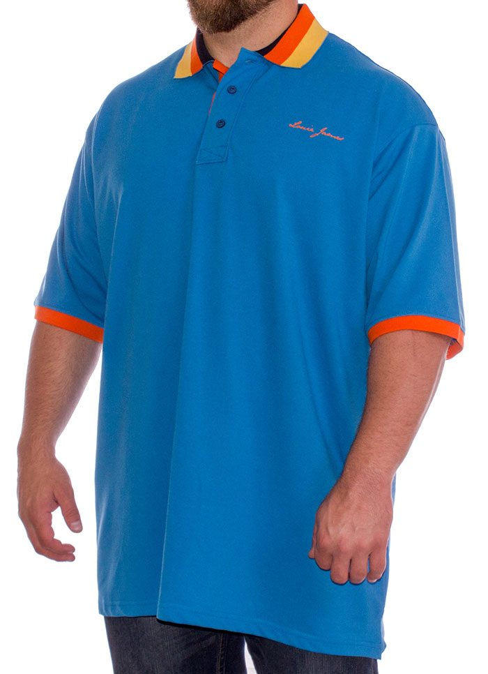 Royal blue and 2025 orange polo shirt