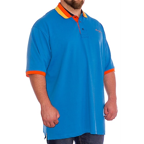 Brooklyn Blue With Orange Trim Polo Shirt