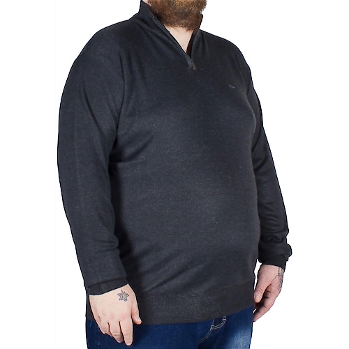 D555 Dexter Quarter Zip Sweater Charcoal