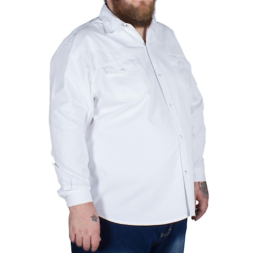 KAM Long Sleeve Denim Shirt White