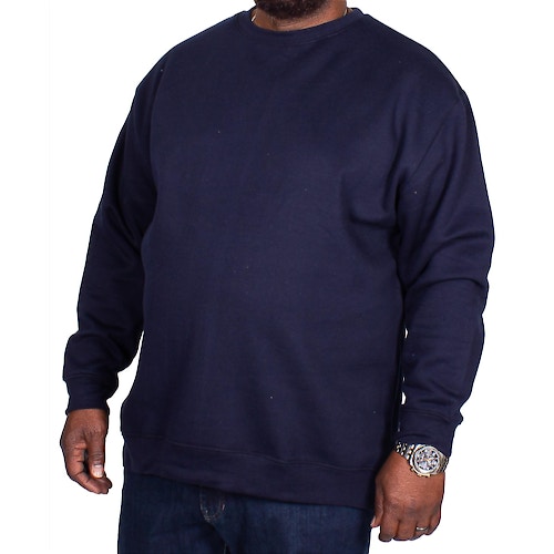 Bigdude Essentials Pullover Marineblau Tall Fit