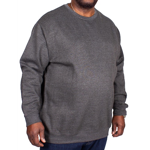 Bigdude Essentials Pullover Grau Tall Fit 