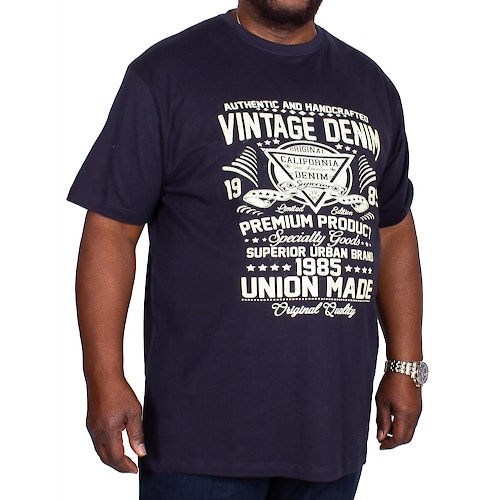 Espionage Vintage Print T-Shirt Navy