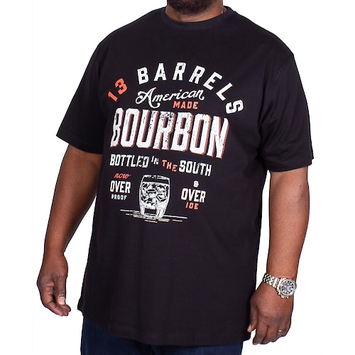 Espionage T-Shirt Bourbon Aufdruck Schwarz