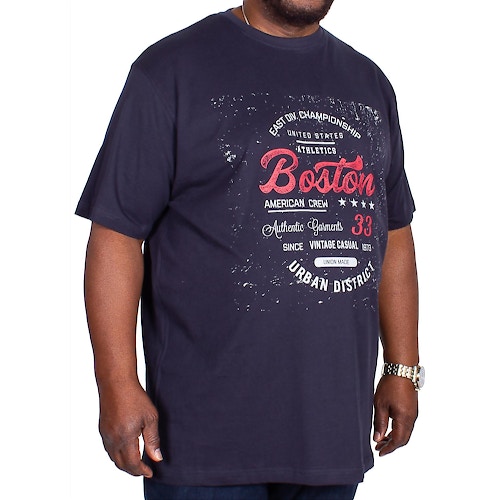 Espionage T-Shirt Boston Aufdruck Marineblau 