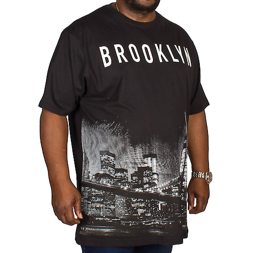Kam T-Shirt mit Brooklyn Print Schwarz