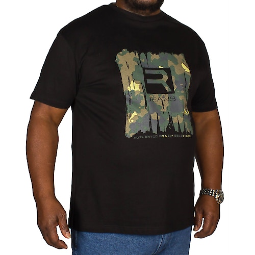 Replika Camouflage Print T-Shirt Black