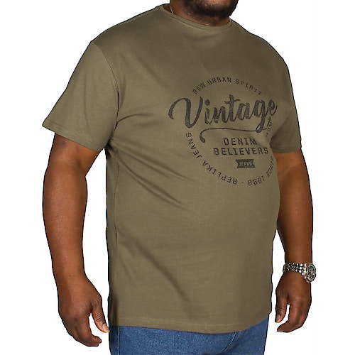 Replika Vintage Print T-Shirt Grün