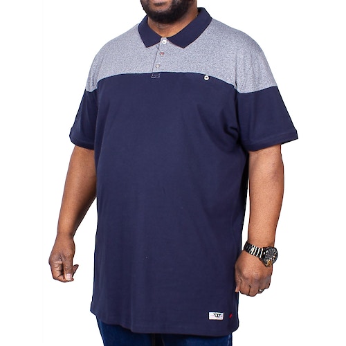 D555 Rigby Polo Shirt With Contrast Fabric Yoke Navy