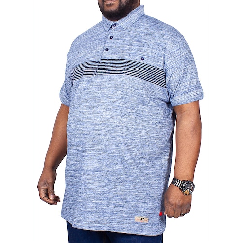 D555 Reno Polo Shirt With Chest Stripe Blue