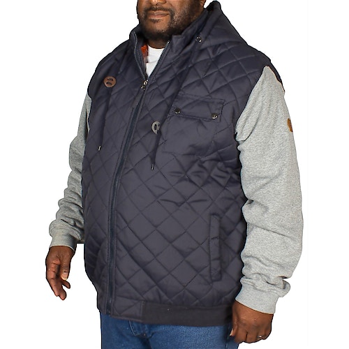 D555 Willie Hooded Quilted Jacket Navy