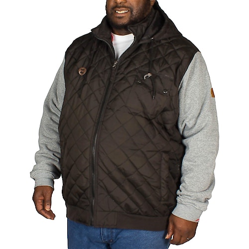 D555 Willie Hooded Quilted Jacket Black