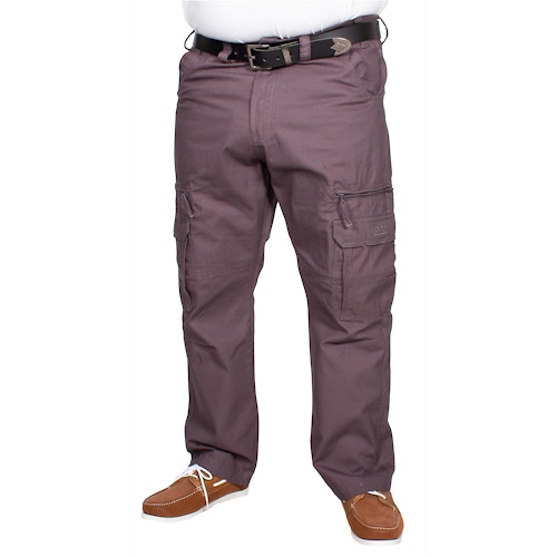KAM Relaxed Fit Cargo Trousers Charcoal